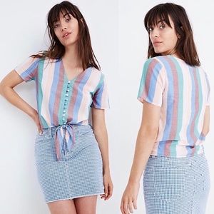 Madewell Novel Front Tie Top Flagstaff Striped